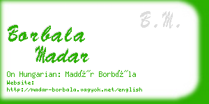 borbala madar business card